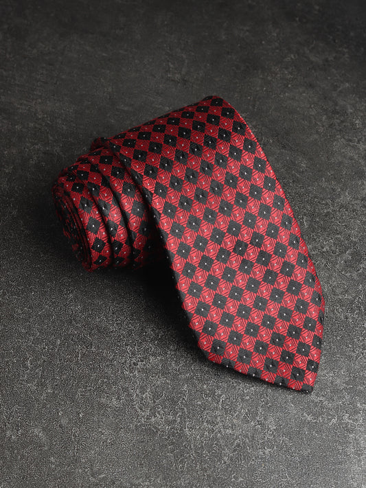 Kanthlangot Red & Black Checkered Necktie