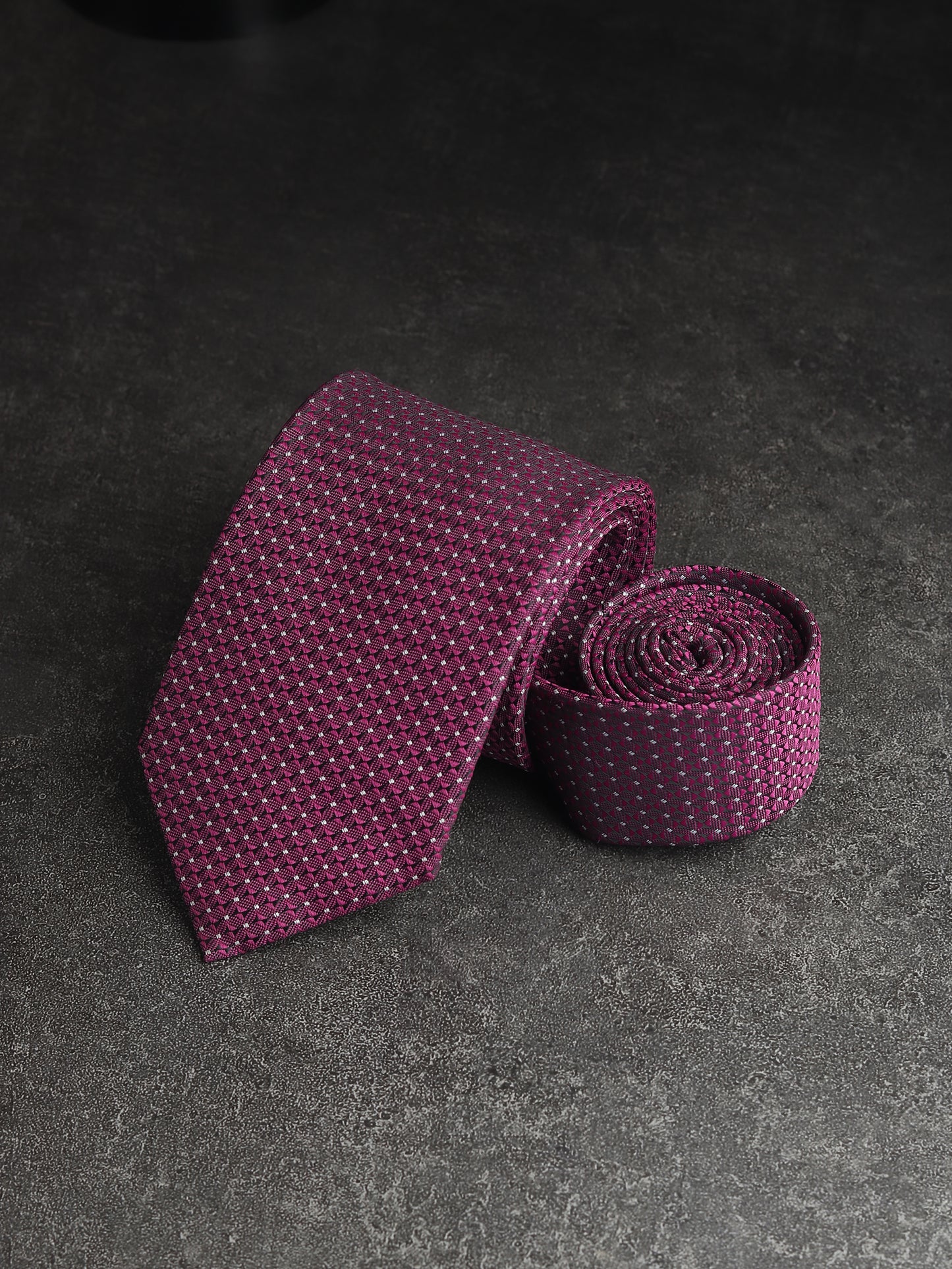 Kanthlangot Mens Purple Pattern Necktie