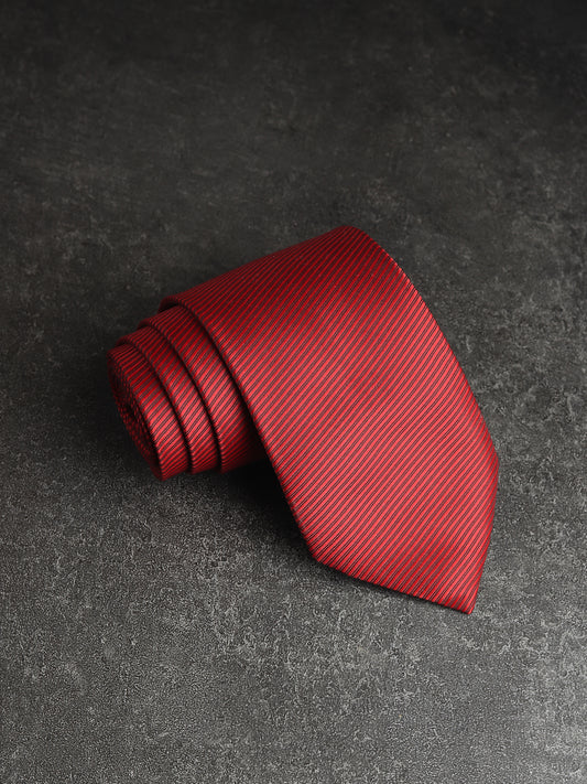 Kanthlangot Mens Red Striped Pattern Necktie