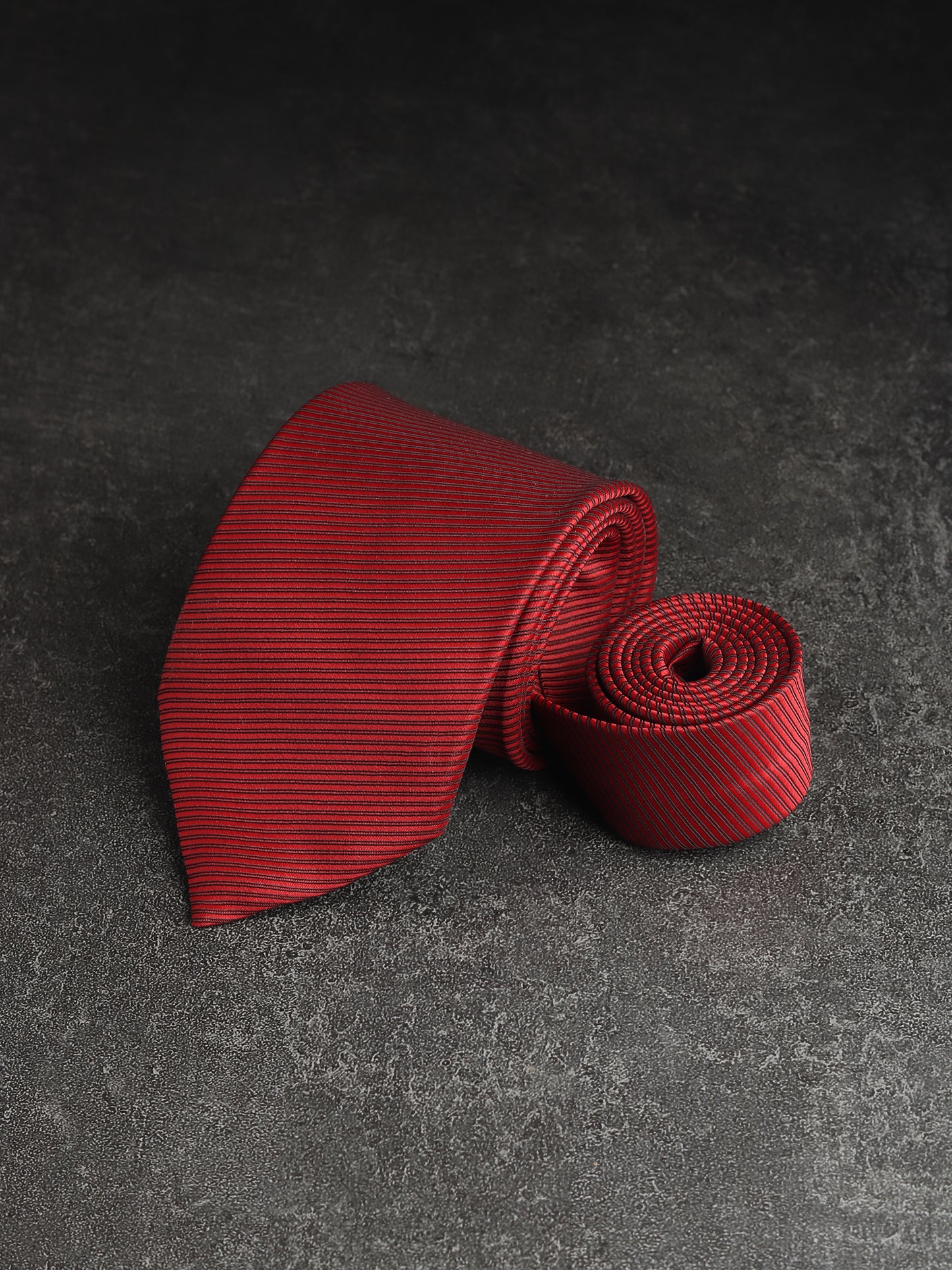 Kanthlangot Mens Red Striped Pattern Necktie