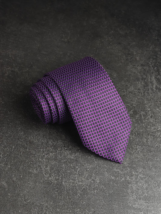 Kanthlangot Mens Purple Houndstooth Pattern Necktie