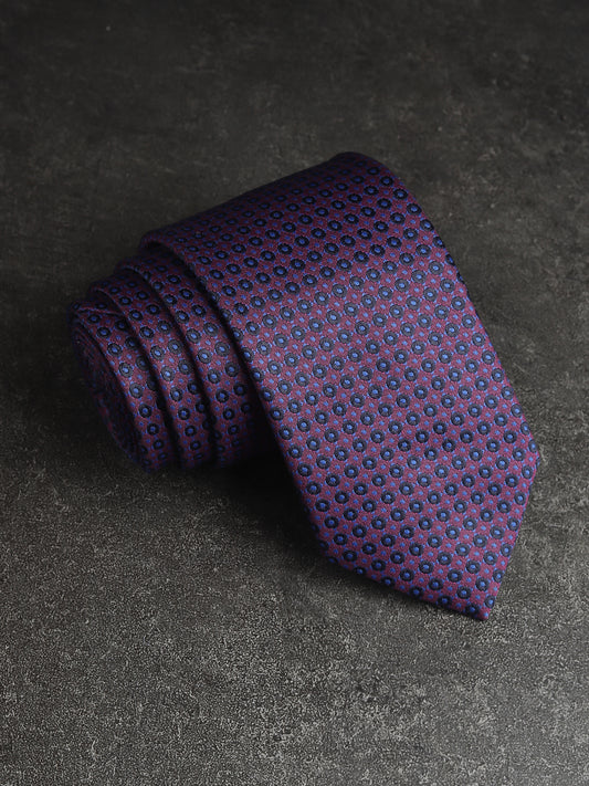 Kanthlangot Purple Geometric Pattern Necktie