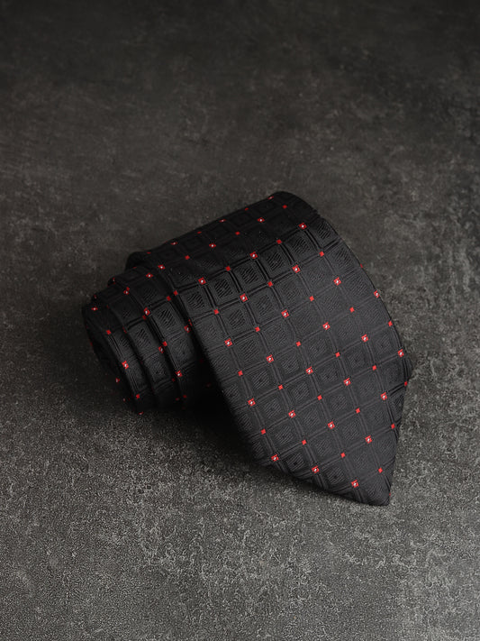 Kanthlangot Black Grid Pattern Necktie