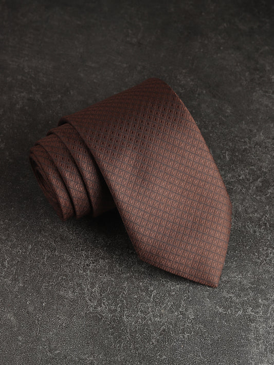 Kanthlangot Brown Textured Woven Necktie