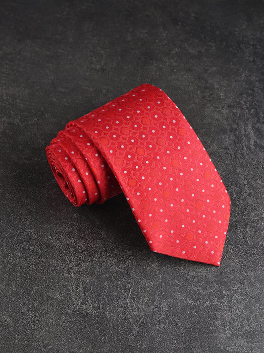 Kanthlangot Mens Red Pattern Necktie