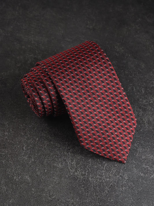 Kanthlangot Mens Black Grid Pattern Necktie