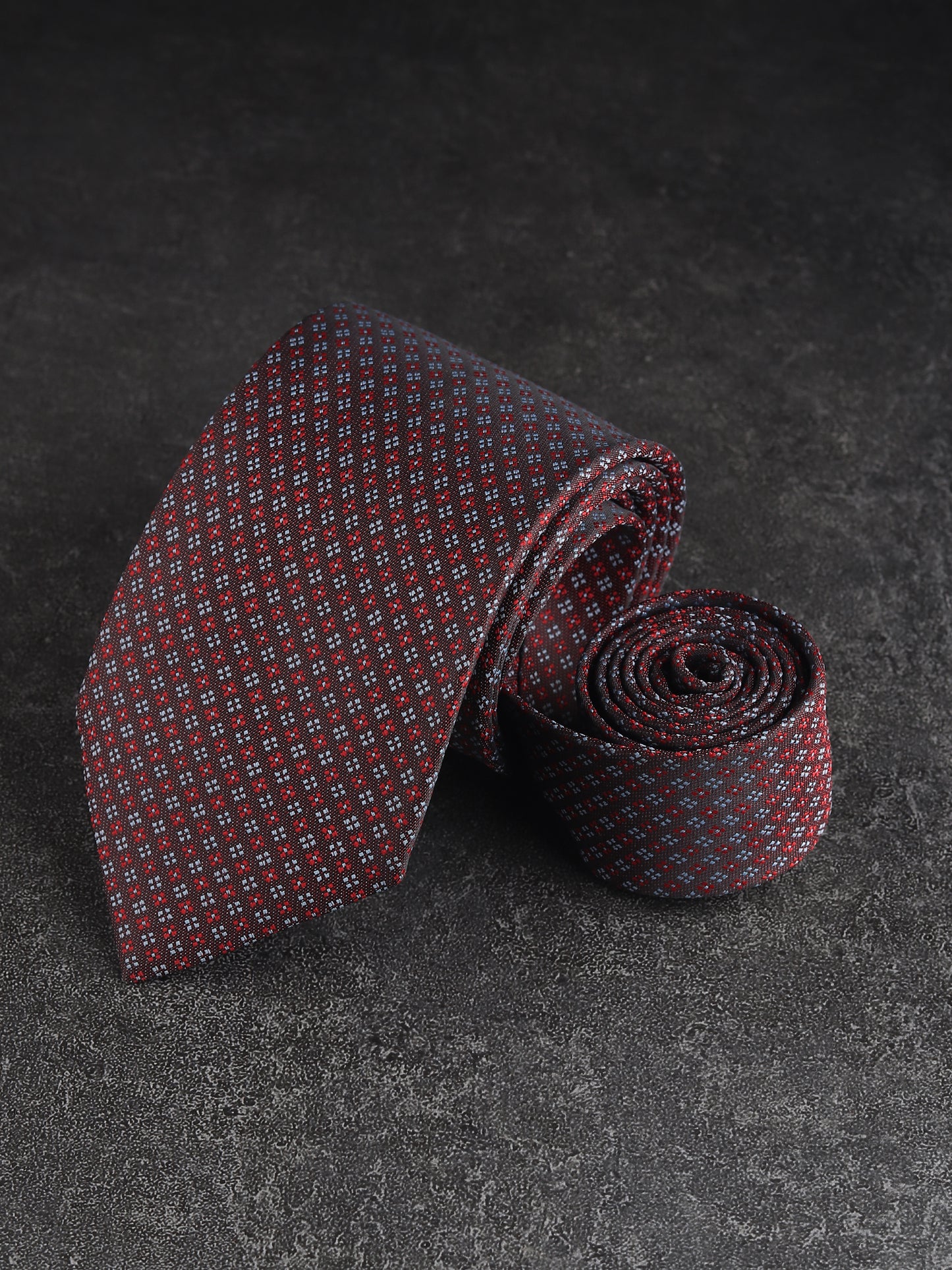 Kanthlangot Black & Red Micro-Pattern Necktie