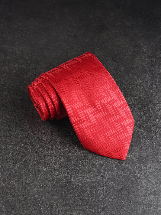 Kanthlangot Red Chevron Pattern Necktie
