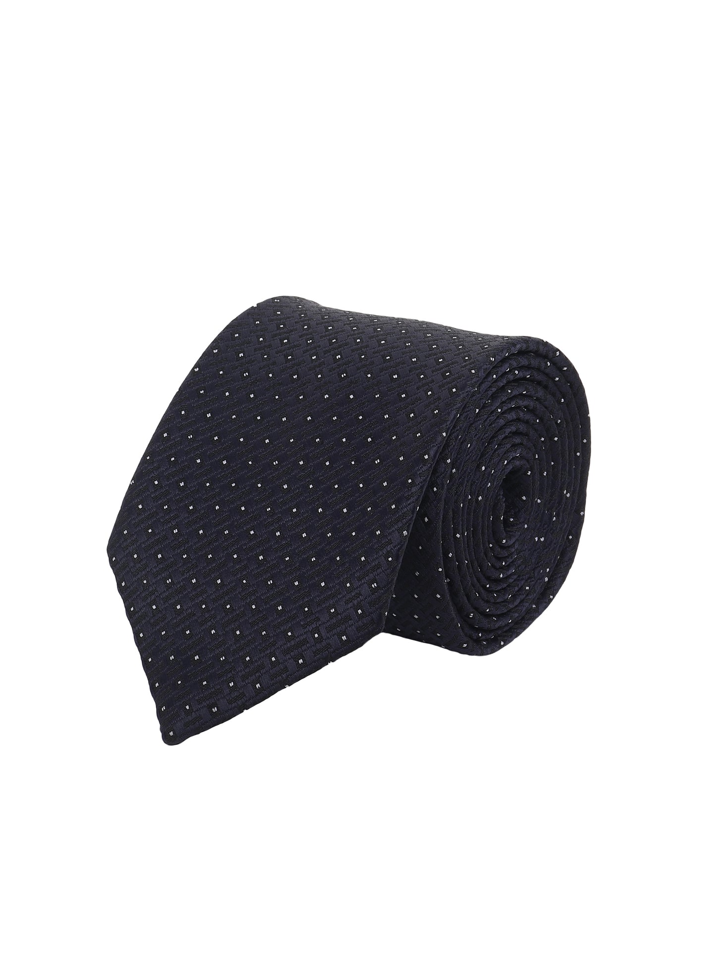 Kanthlangot Midnight Black Micro-Dot Textured Men’s Necktie – Sophisticated & Timeless