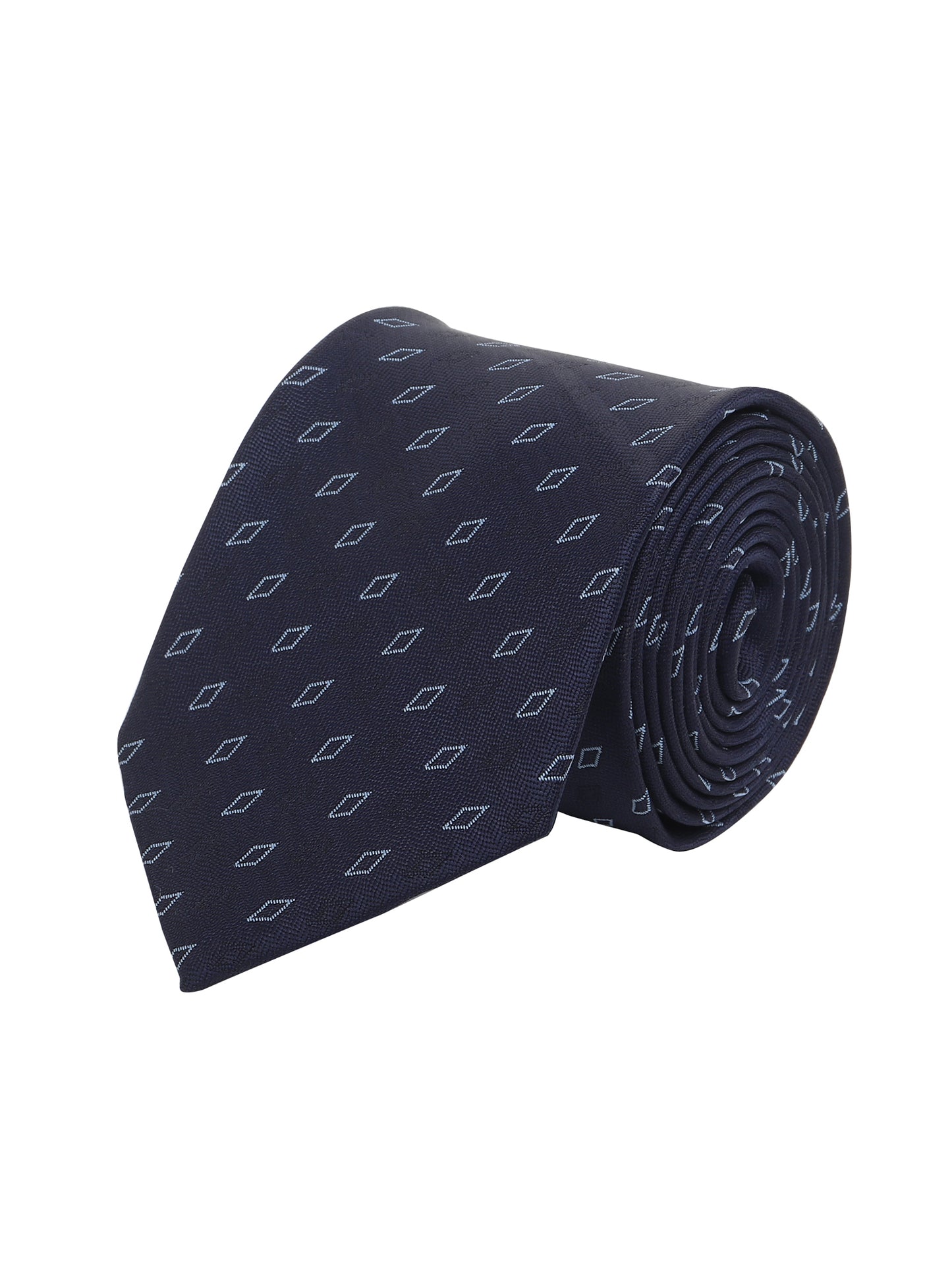 Kanthlangot Navy Diamond Necktie Gift Set with Pocket Square, Cufflinks & Lapel Pin