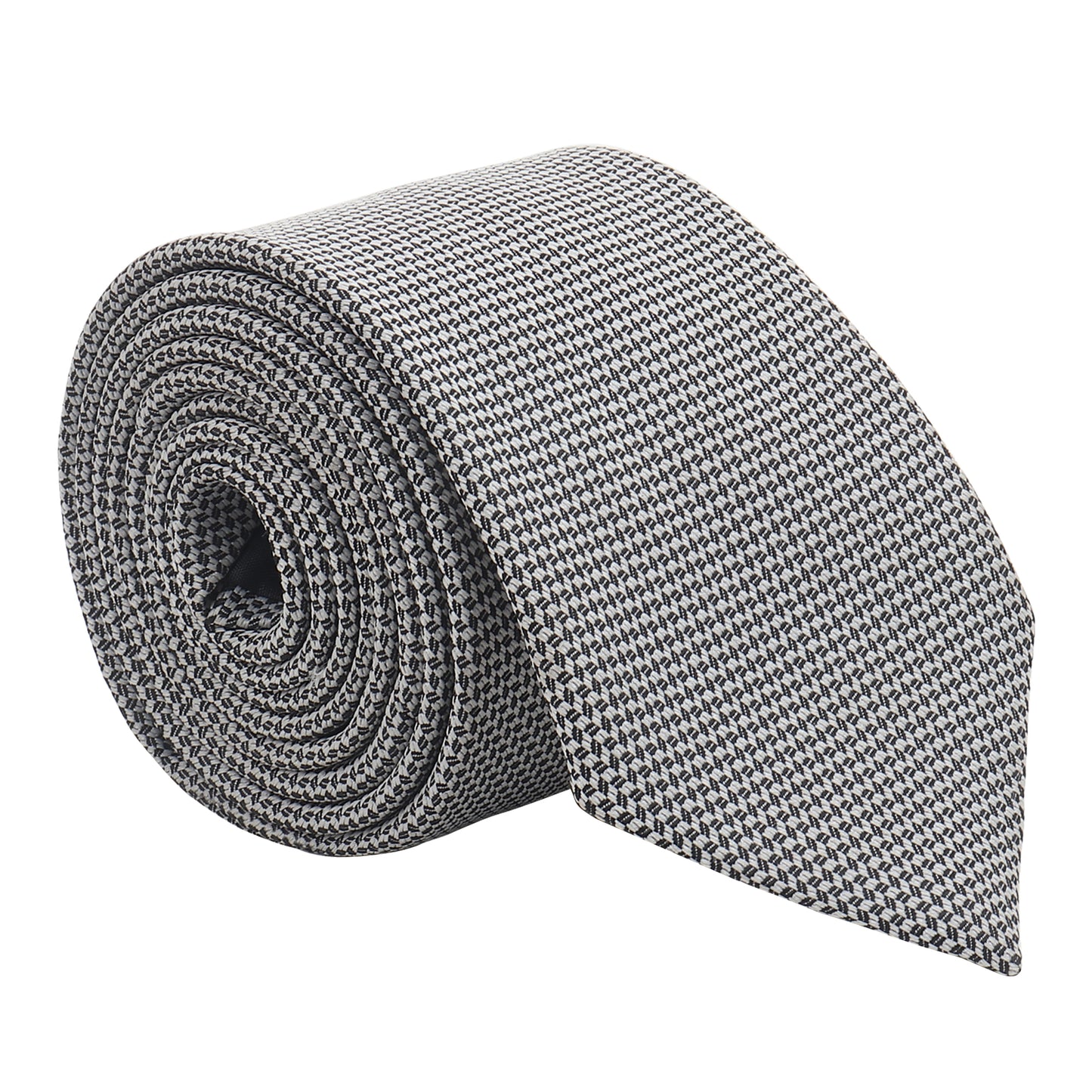 Kanthlangot Men’s Classic Houndstooth Woven Tie – Black & White