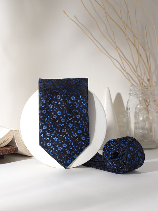 Kanthlangot Midnight Black Micro-Dot Textured Men’s Necktie – Sophisticated & Timeless