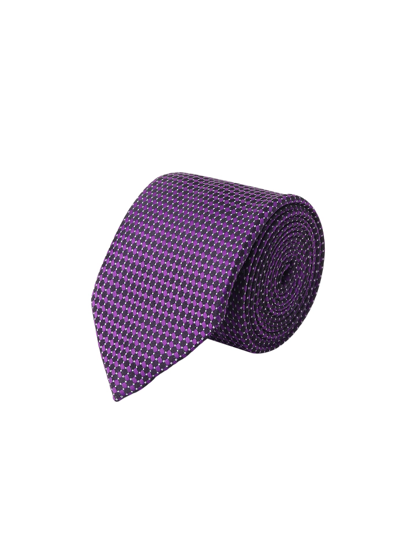 Kanthlangot Mens Purple Houndstooth Pattern Necktie