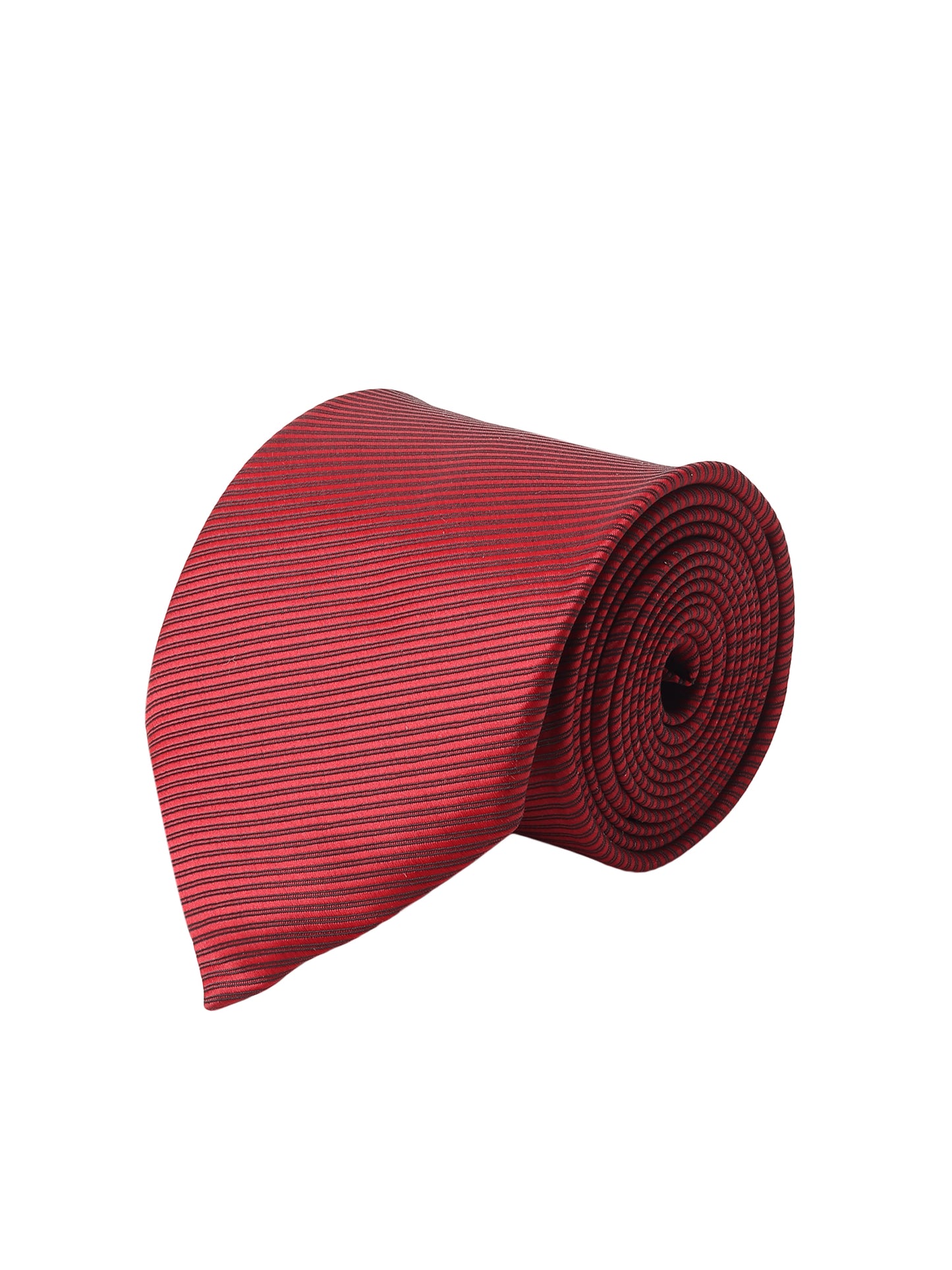 Kanthlangot Mens Red Striped Pattern Necktie