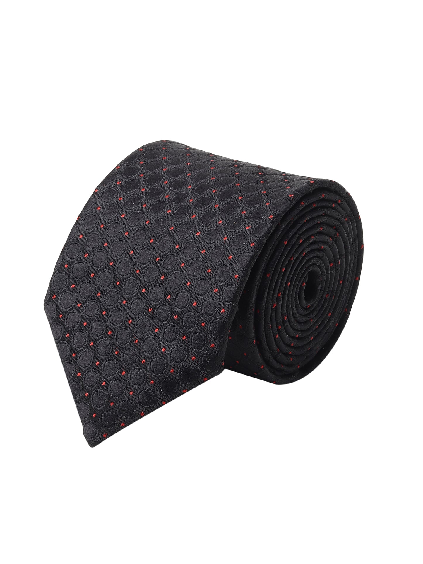 Kanthlangot Black Textured Circle Pattern Necktie
