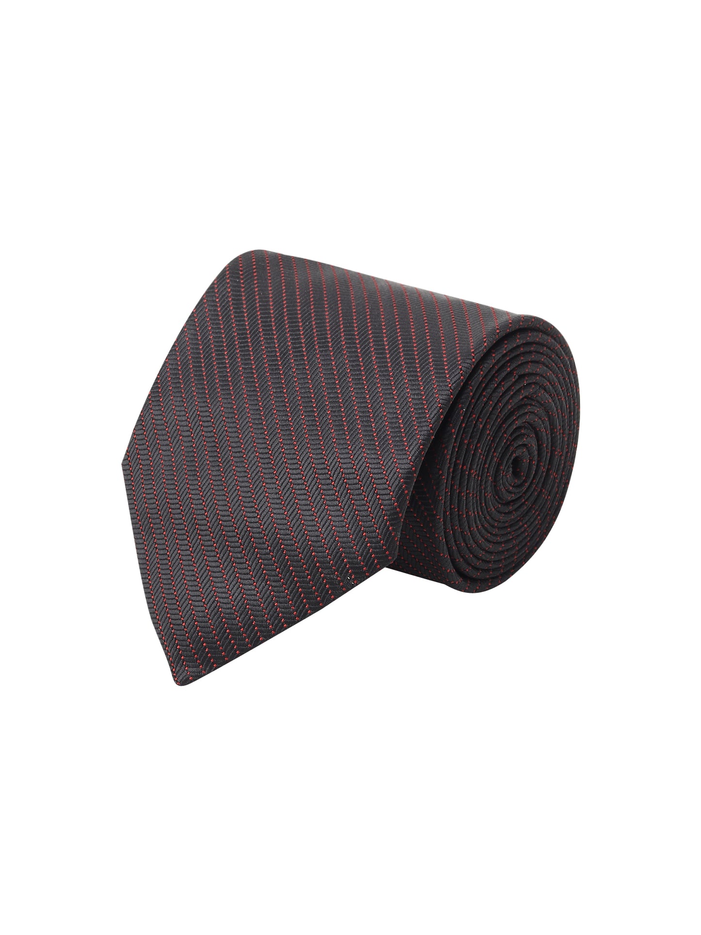 Kanthlangot Black & Red Herringbone Silk Necktie