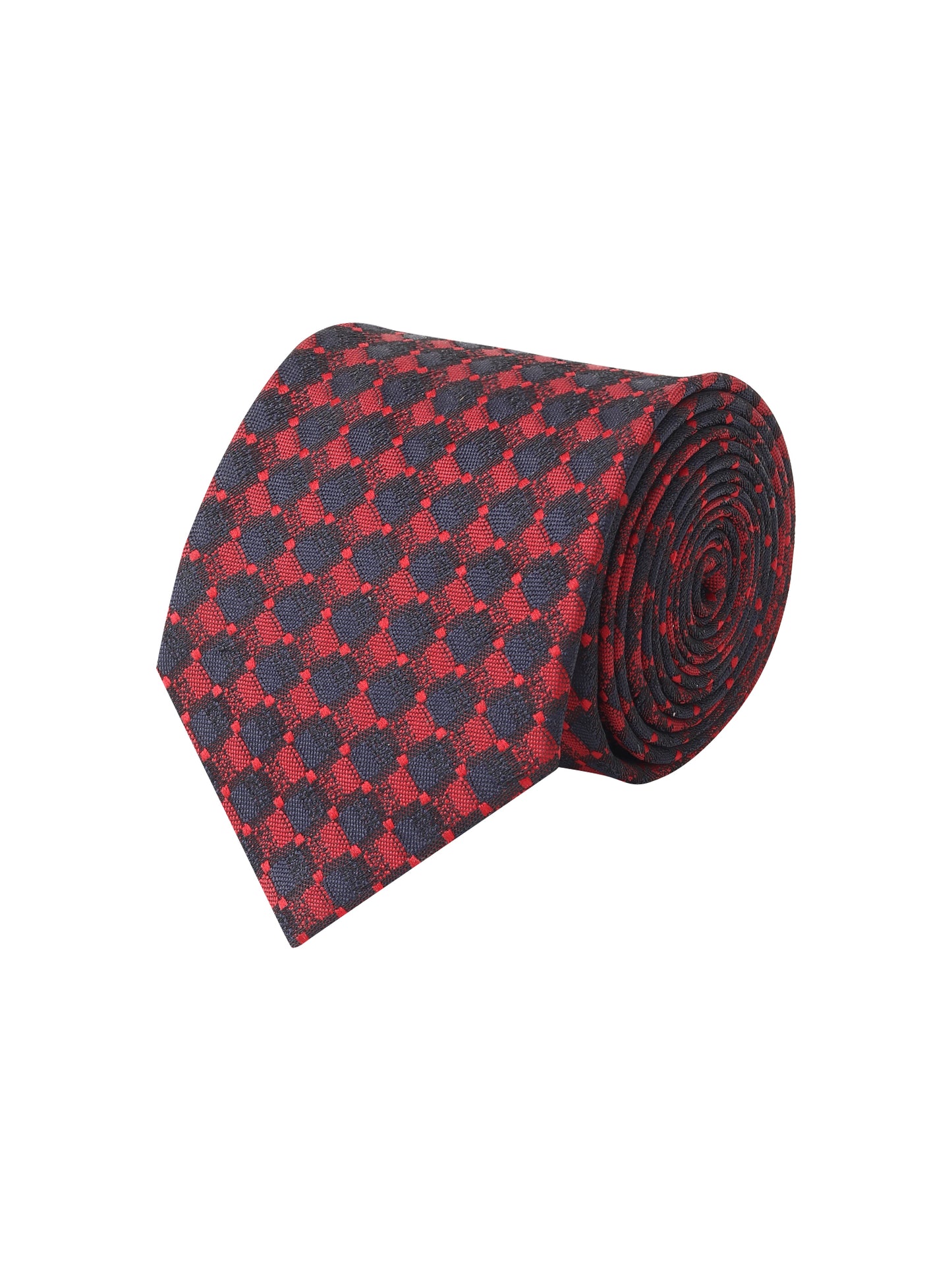 Kanthlangot Mens Red and Black Pattern Necktie