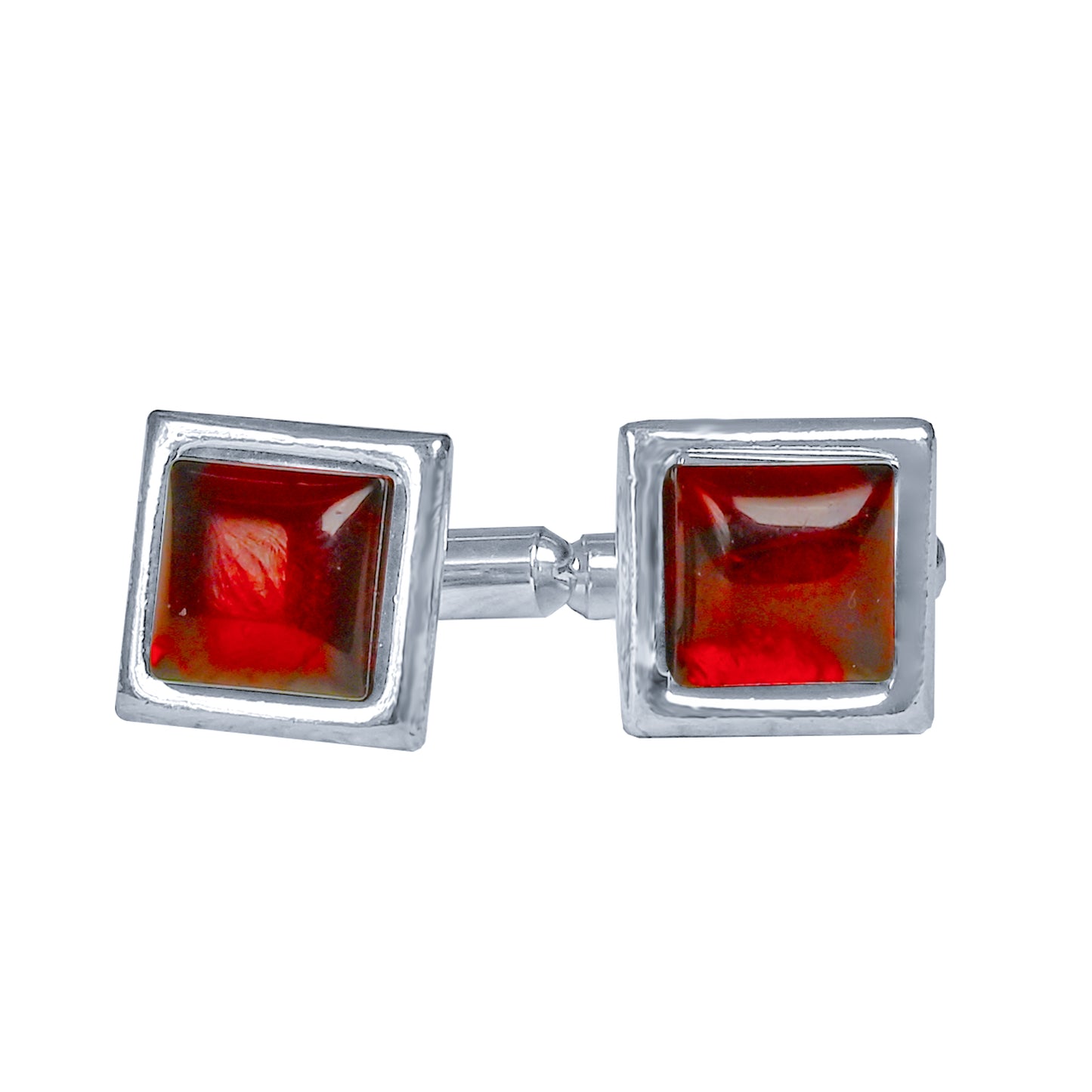 Kanthlangot Mens Red Square Cufflinks