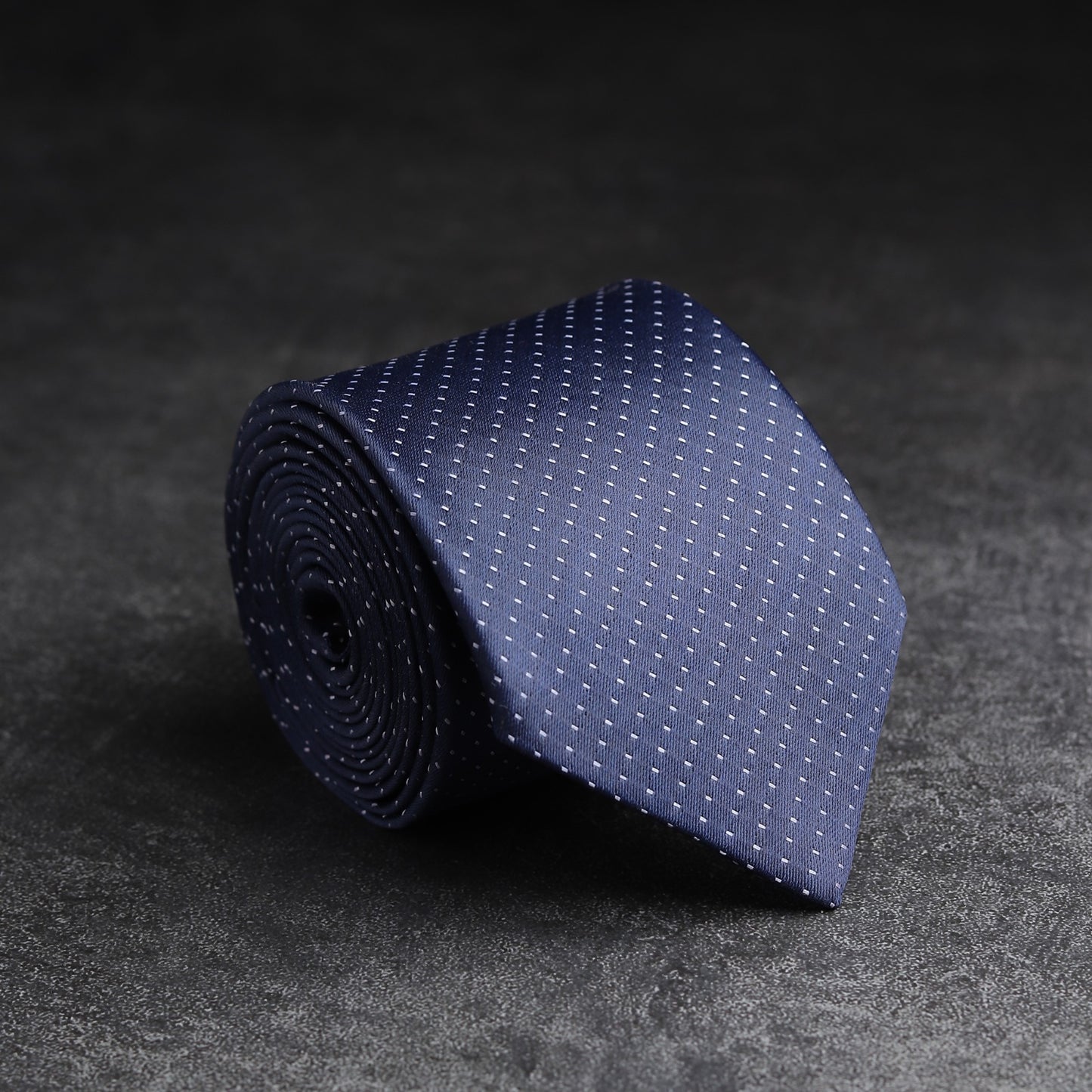 Kanthlangot Classic Navy Blue Microdot Mens Necktie