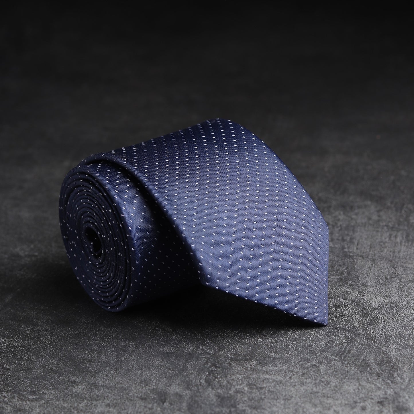 Kanthlangot Classic Navy Blue Microdot Mens Necktie