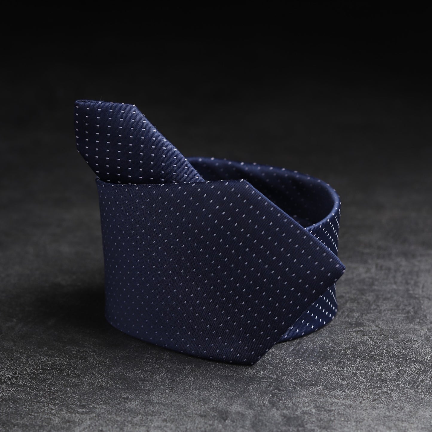 Kanthlangot Classic Navy Blue Microdot Mens Necktie