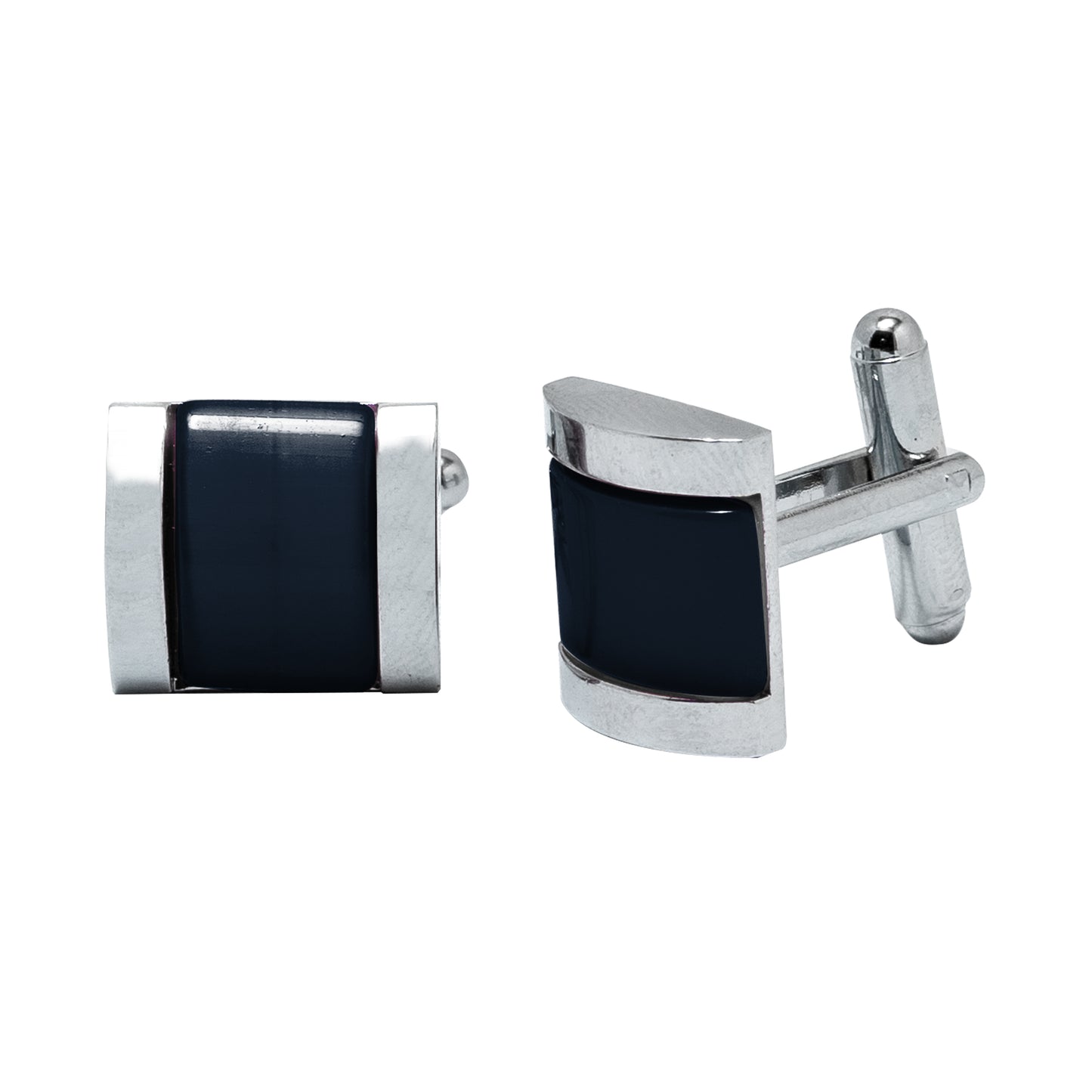 Kanthlangot Mens Thick Bezel Dark Blue Cufflinks