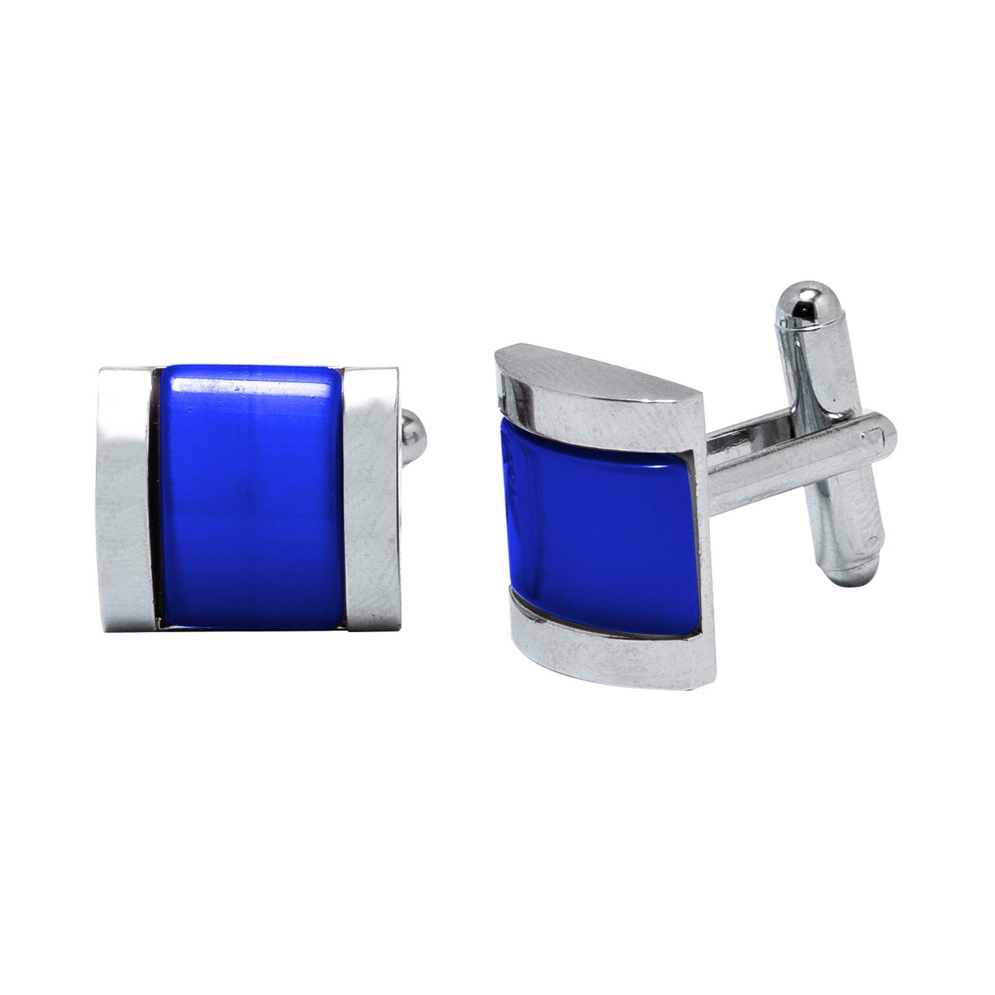 Kanthlangot Mens Thick Bezel Blue Cufflinks