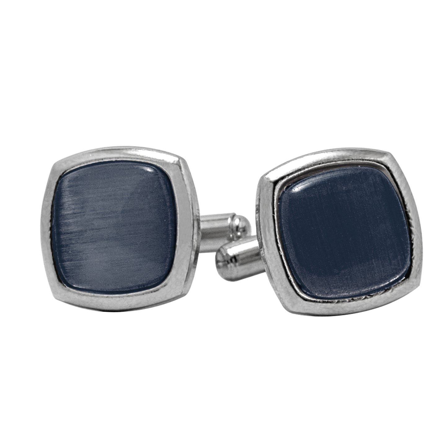 Kanthlangot Mens Gray Curved Square Cufflinks