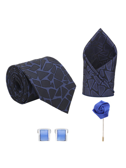 Kanthlangot Premium Gift Set of Necktie Pocket Square Cufflinks and Lapel Pin