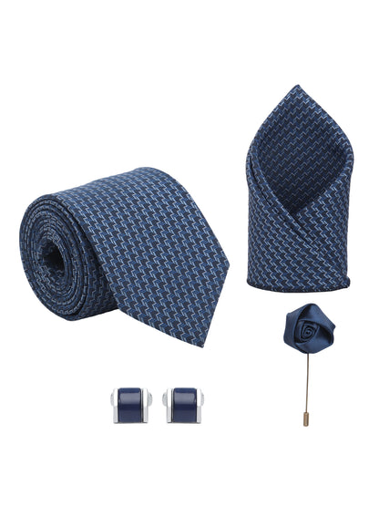 Kanthlangot Premium Gift Set of Necktie Pocket Square Cufflinks and Lapel Pin