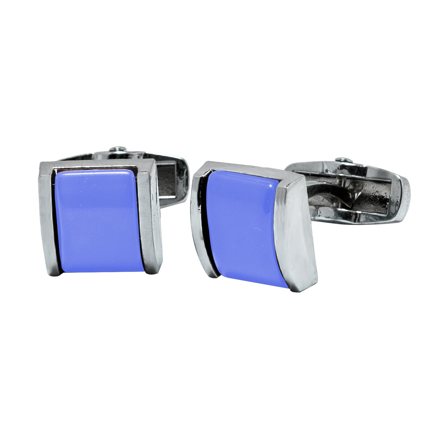 Kanthlangot Mens Thin Bezel Light Blue Cufflinks
