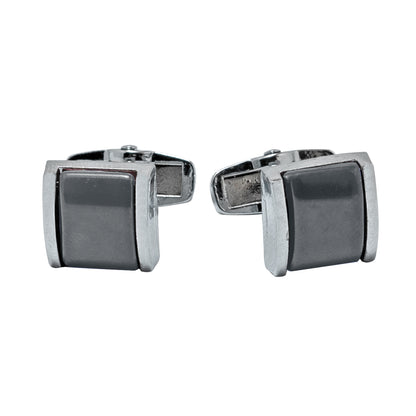 Kanthlangot Mens Gray Thin Bezel Cufflinks