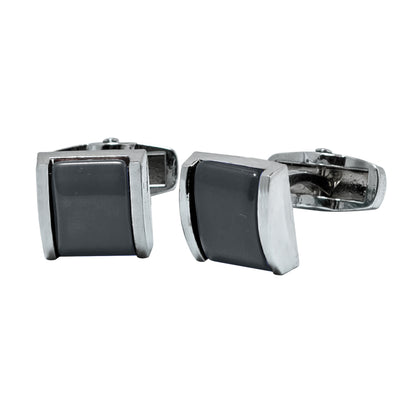 Kanthlangot Mens Gray Thin Bezel Cufflinks