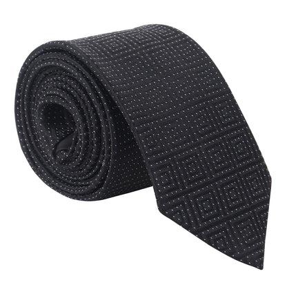 Kanthlangot Black Self Design Necktie