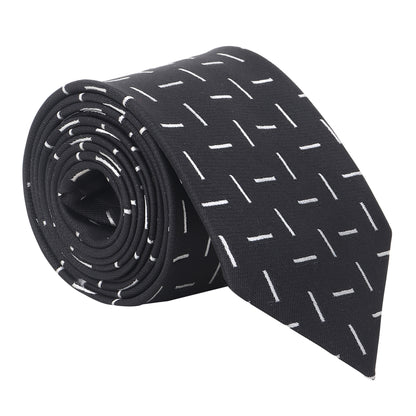 Kanthlangot Black & White Self Pattern Necktie