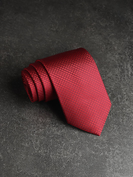 Kanthlangot Mens Red Pattern Necktie