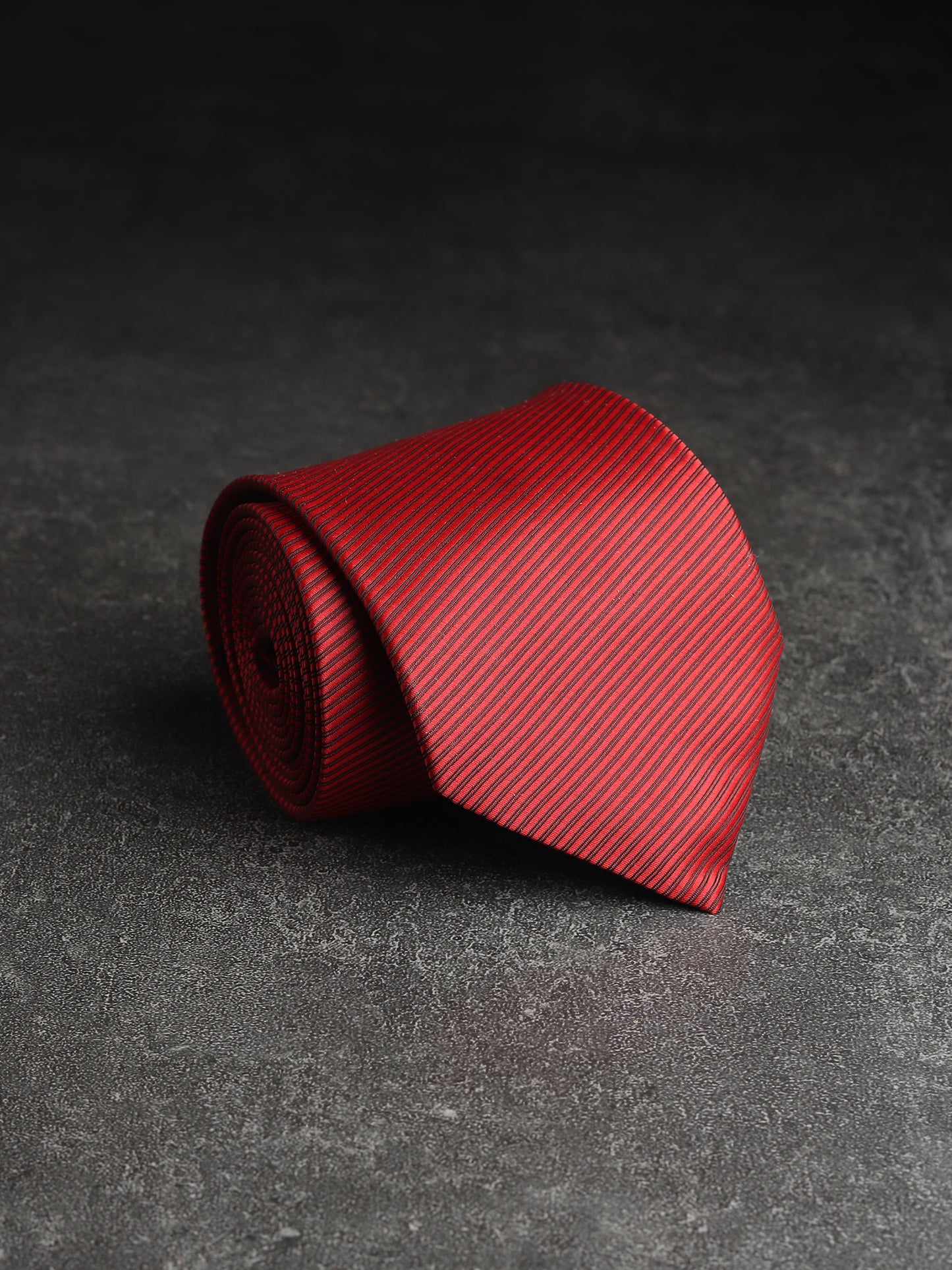 Kanthlangot Mens Red Striped Pattern Necktie