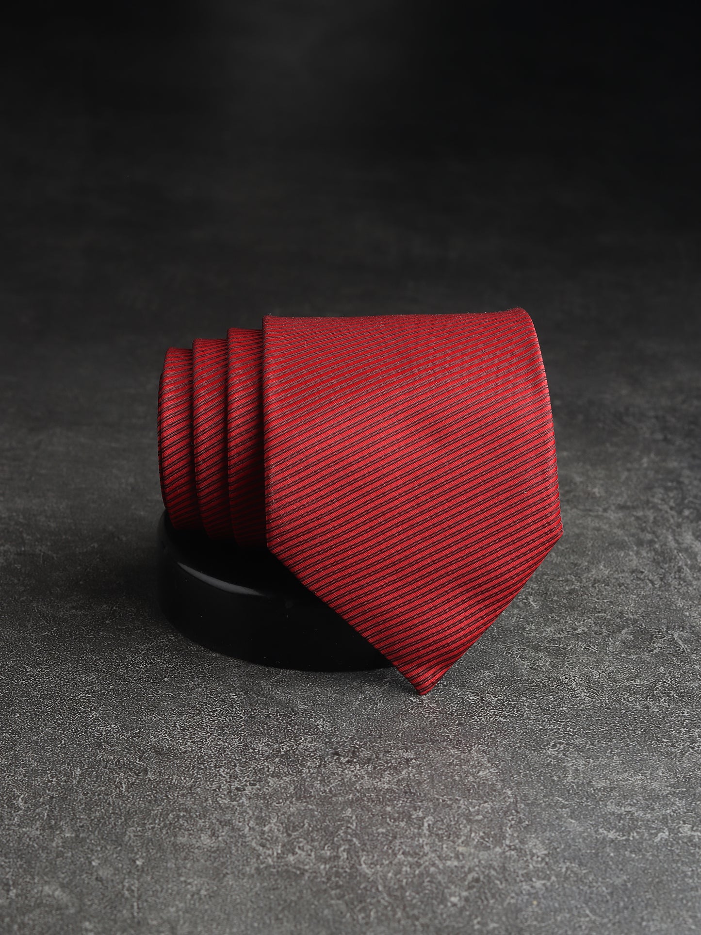 Kanthlangot Mens Red Striped Pattern Necktie