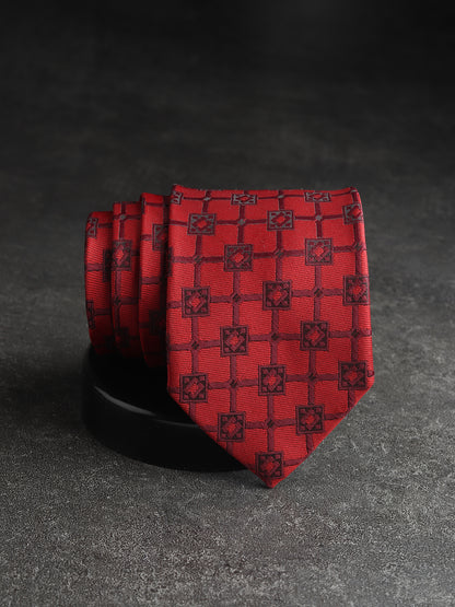 Kanthlangot Red-Black Pattern Necktie