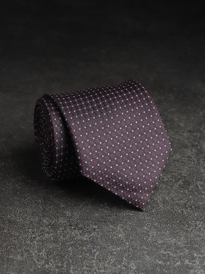 Kanthlangot Purple-Silver Microfibre Necktie