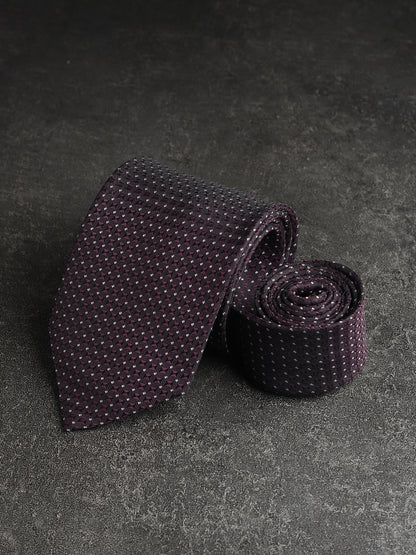 Kanthlangot Purple-Silver Microfibre Necktie