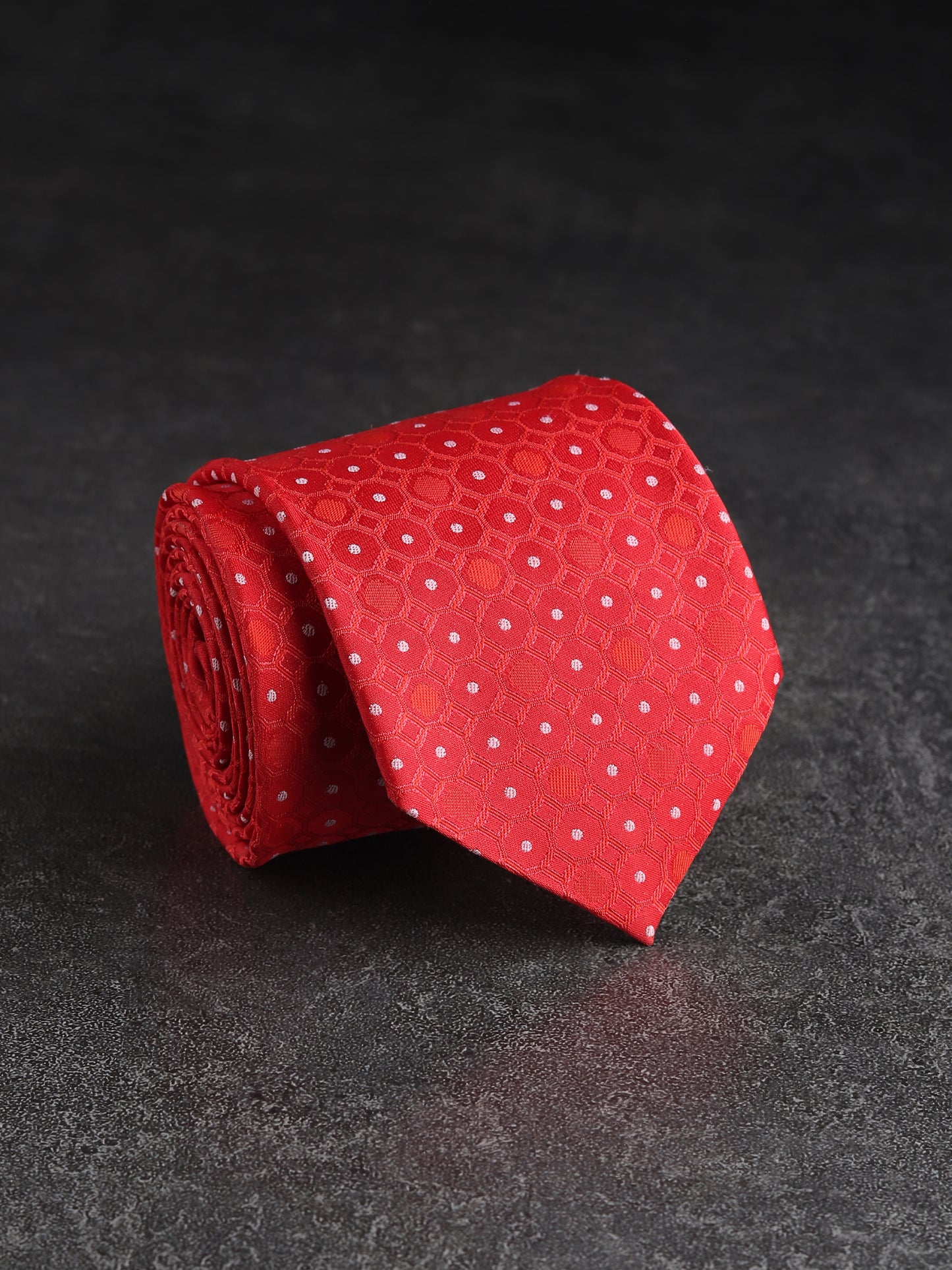 Kanthlangot Mens Red Pattern Necktie