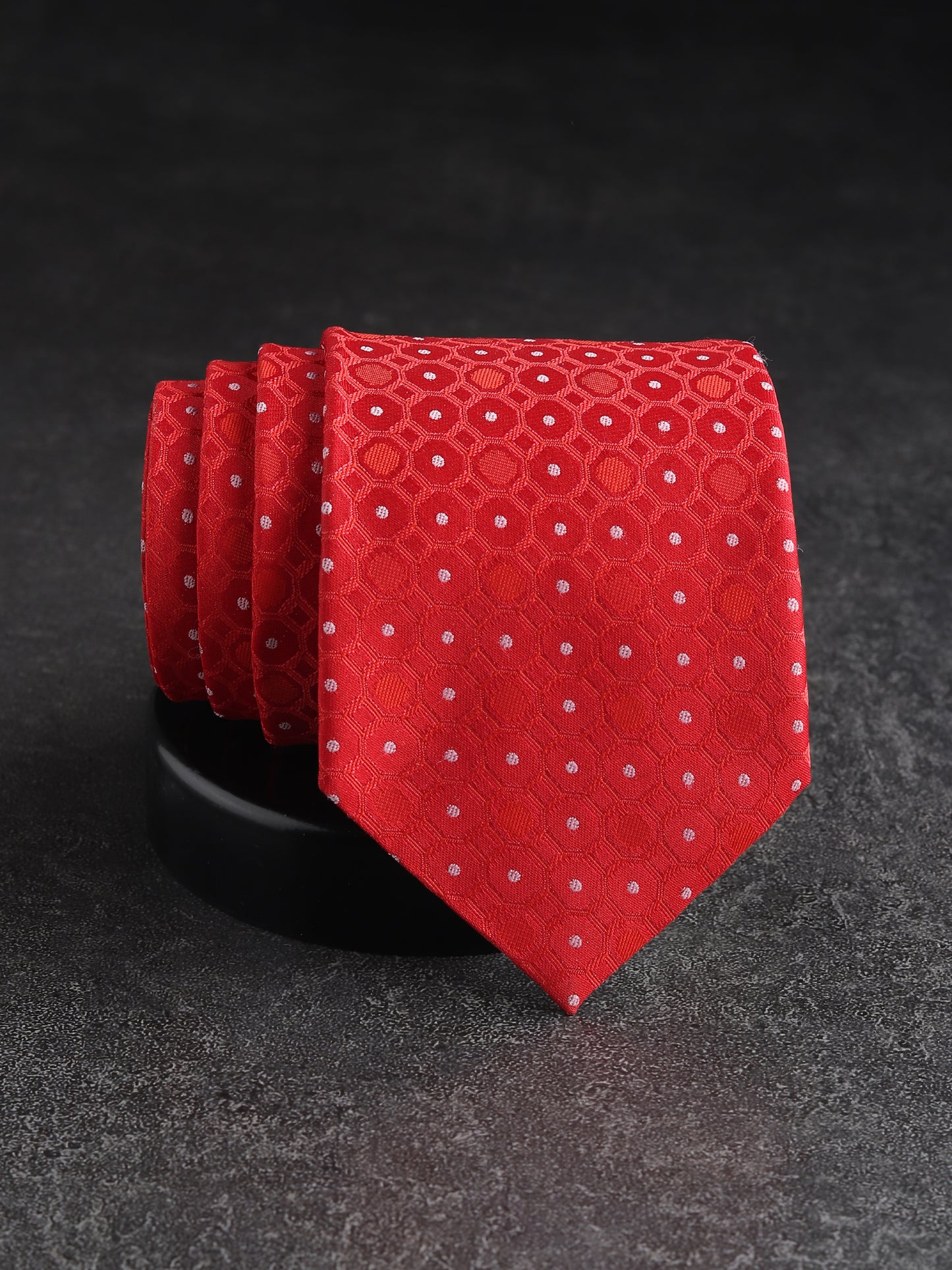 Kanthlangot Mens Red Pattern Necktie