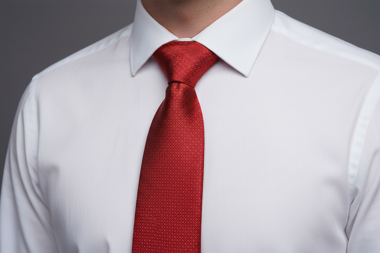 Kanthlangot Bold Red Microfibre Necktie