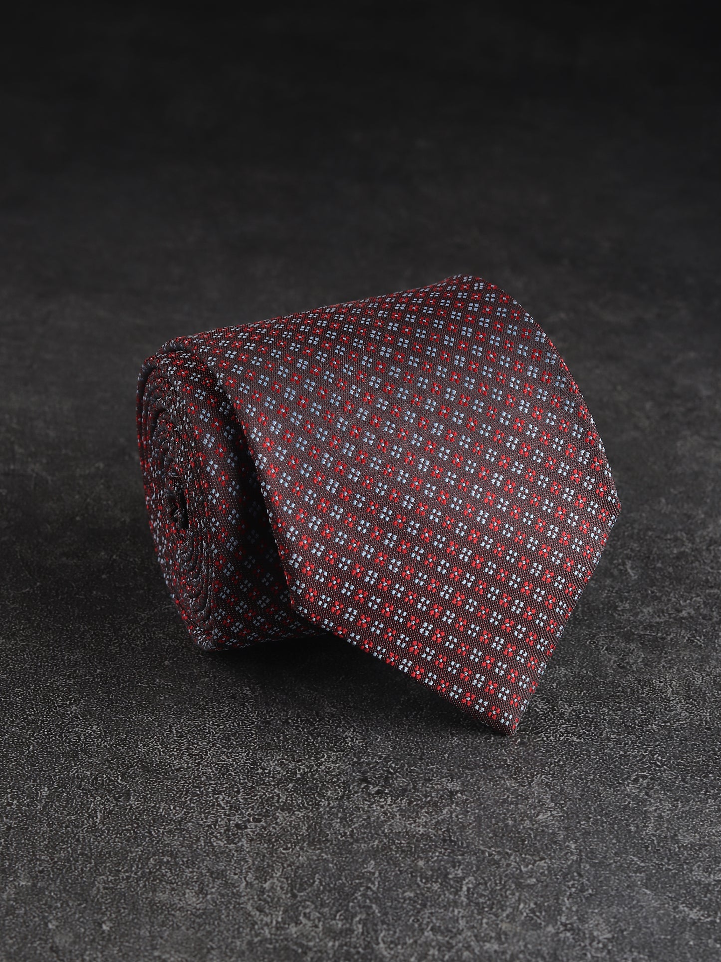 Kanthlangot Black & Red Micro-Pattern Necktie