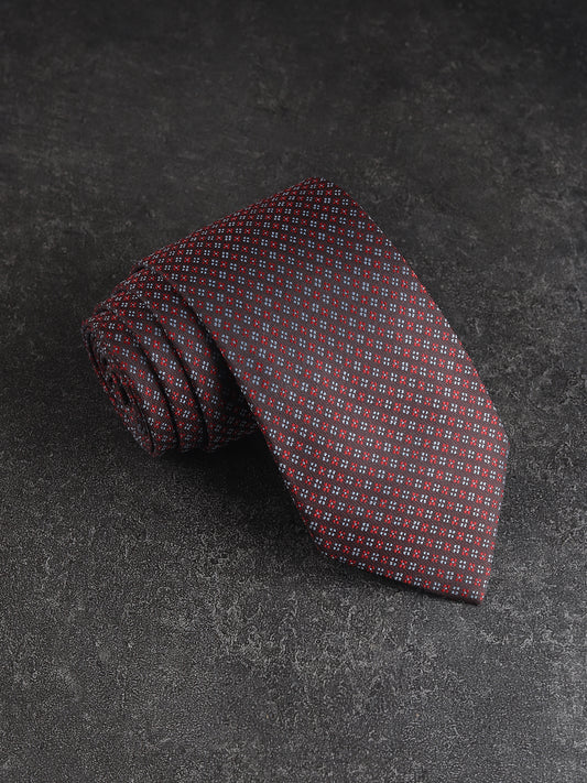 Kanthlangot Black & Red Micro-Pattern Necktie