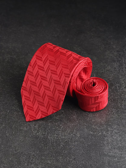 Kanthlangot Red Chevron Pattern Necktie