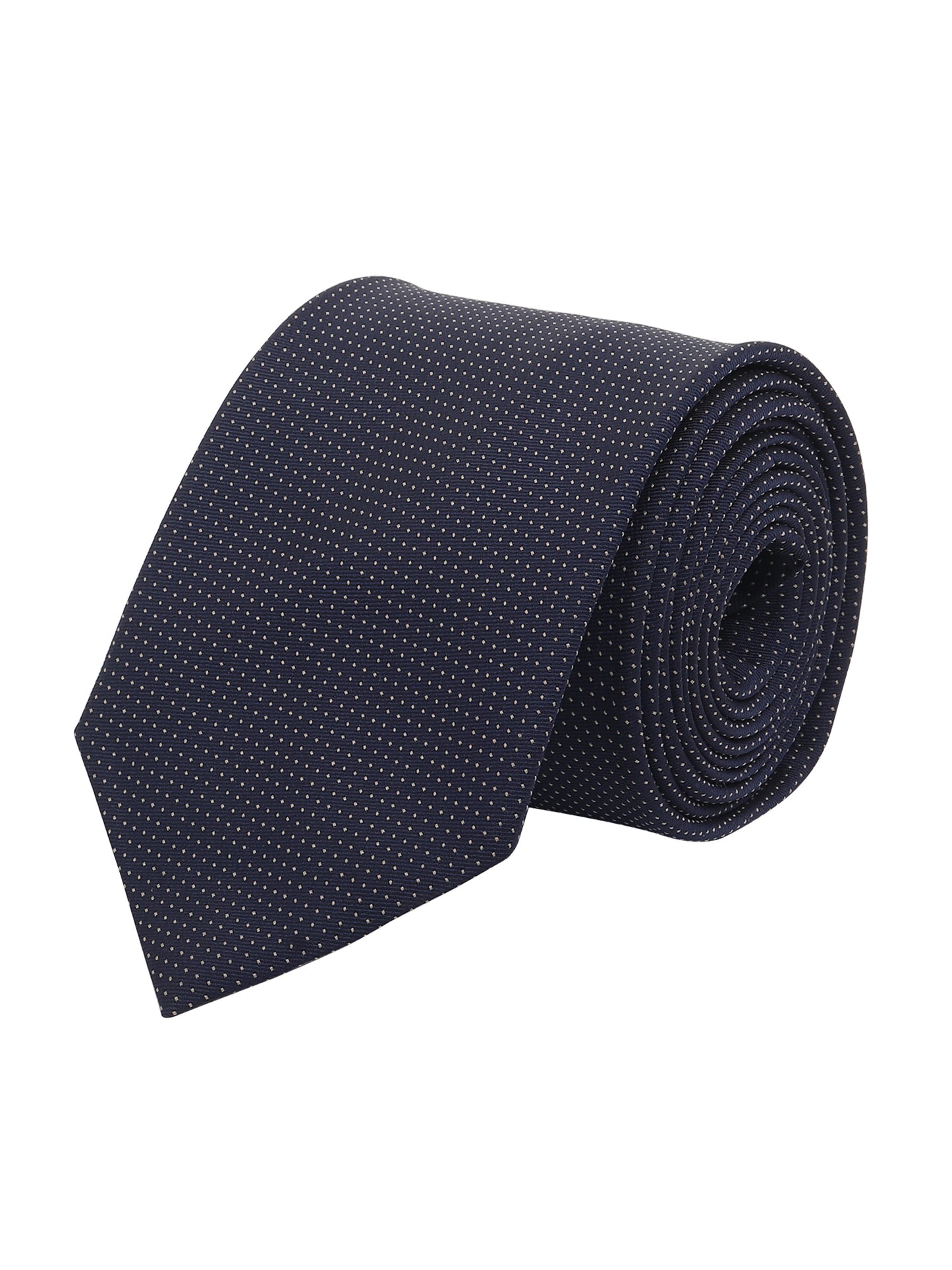 Kanthlangot Men’s Navy Blue Micro Dot Necktie – Classic Polka Dot Design