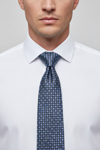 Kanthlangot Blue & Black Checkered Necktie