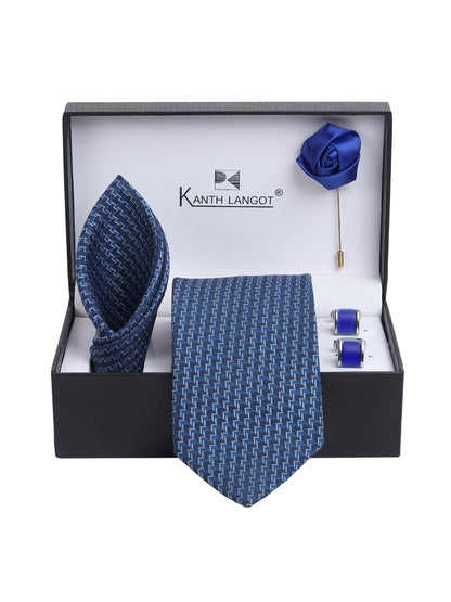 Kanthlangot Premium Gift Set of Necktie Pocket Square Cufflinks and Lapel Pin